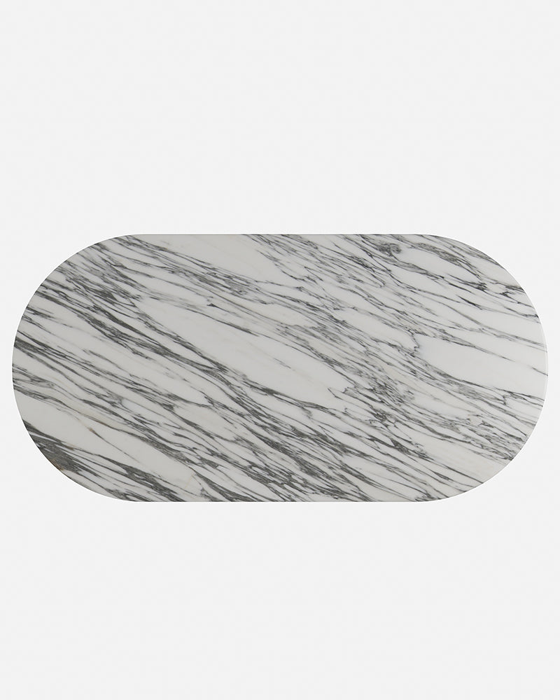 Natural Marble Arabescato Dining Table Semi Cyl Base 3