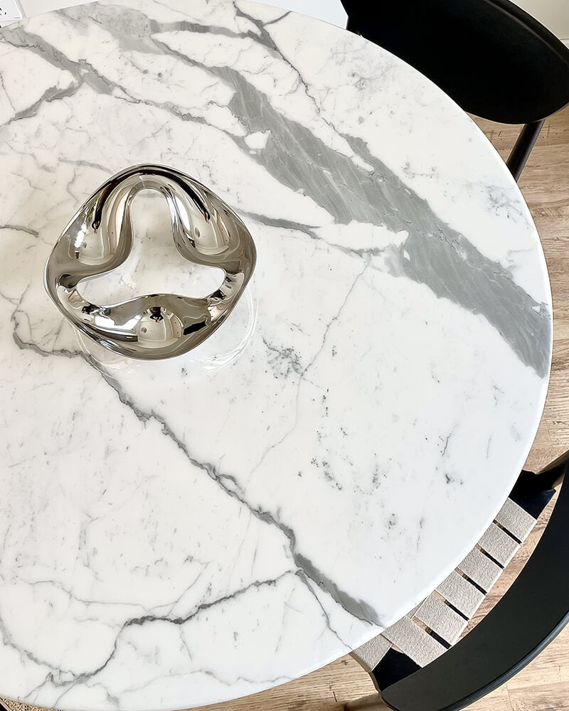 Natural Marble Bianco Statuario Venato Round Dining Table 4
