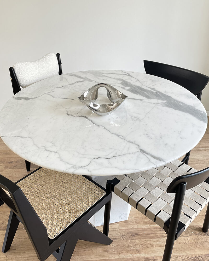 Natural Marble Bianco Statuario Venato Round Dining Table 5