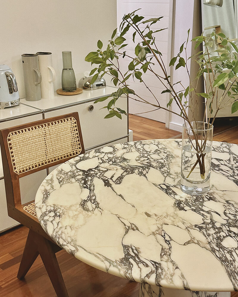 Natural Marble Calacatta Round Dining Table 2