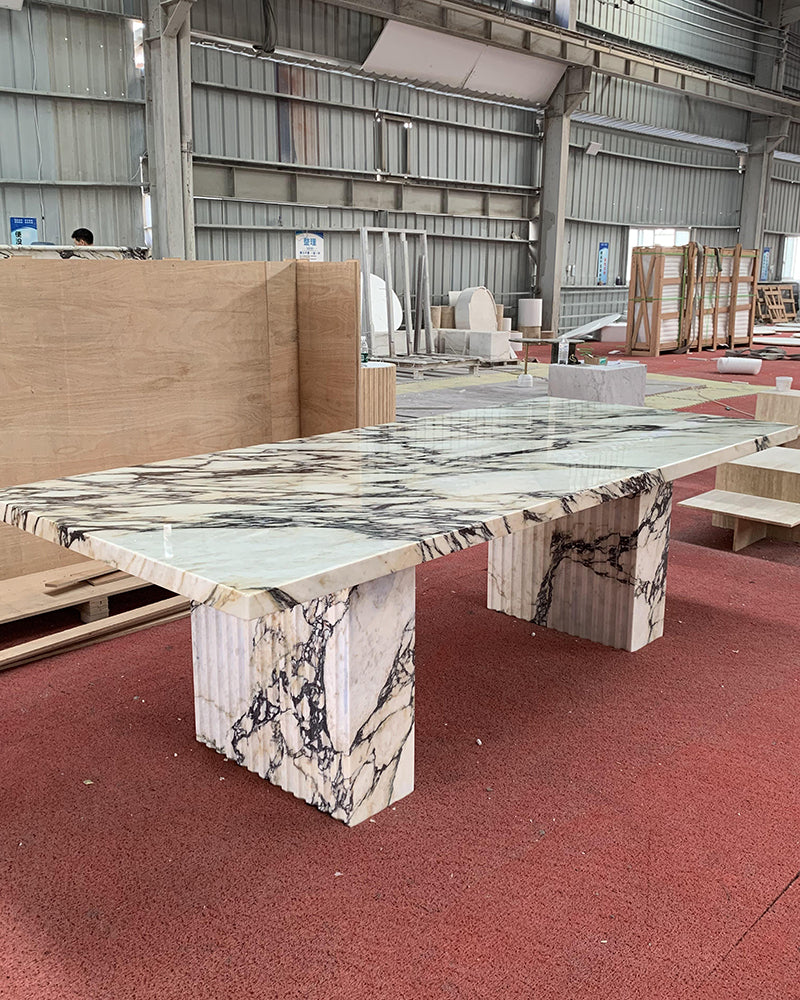 Natural Marble Calacatta Viola Rectangle Dining Table 5