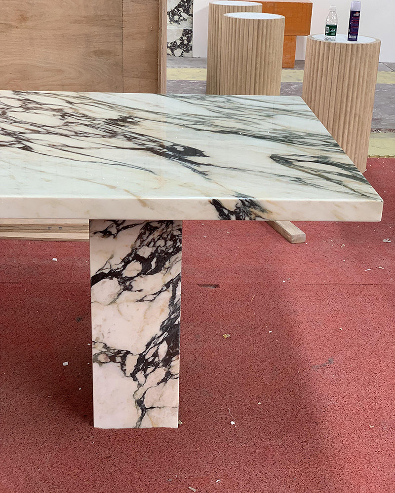 Natural Marble Calacatta Viola Rectangle Dining Table 8