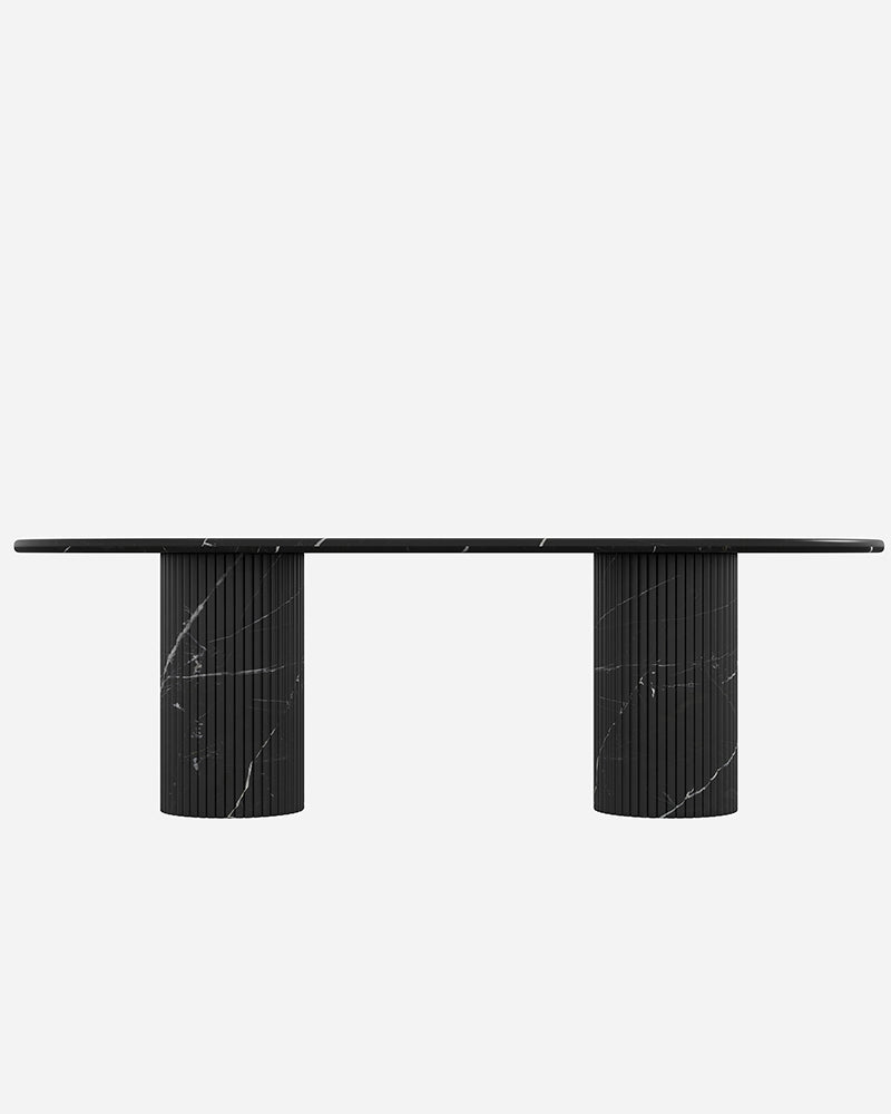 Nero Margiua Marble Dining Table With Petal Base 2