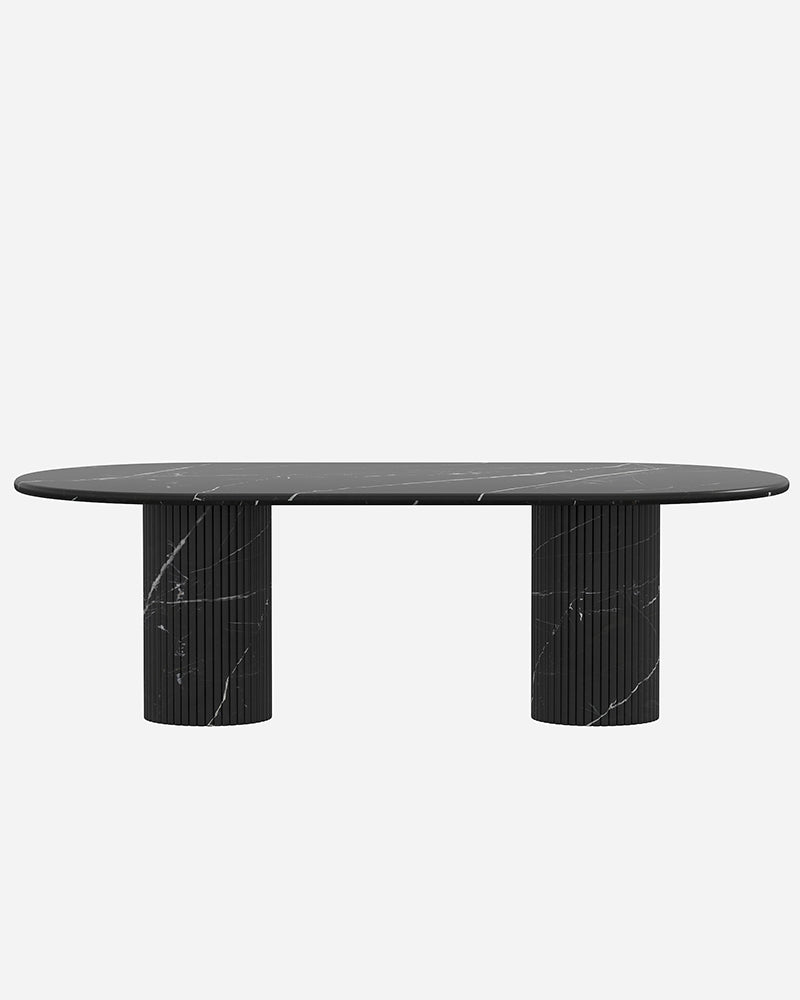 Nero Margiua Marble Dining Table With Petal Base 4