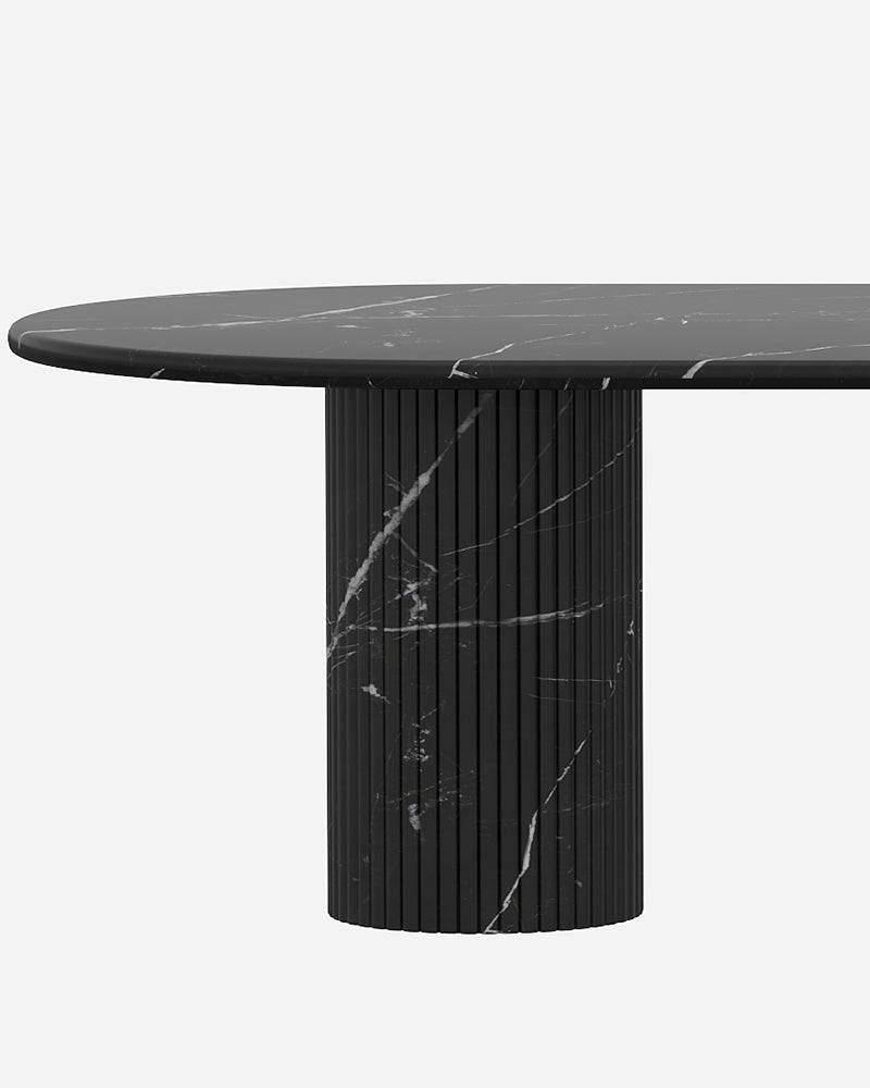 Nero Margiua Marble Dining Table With Petal Base 5