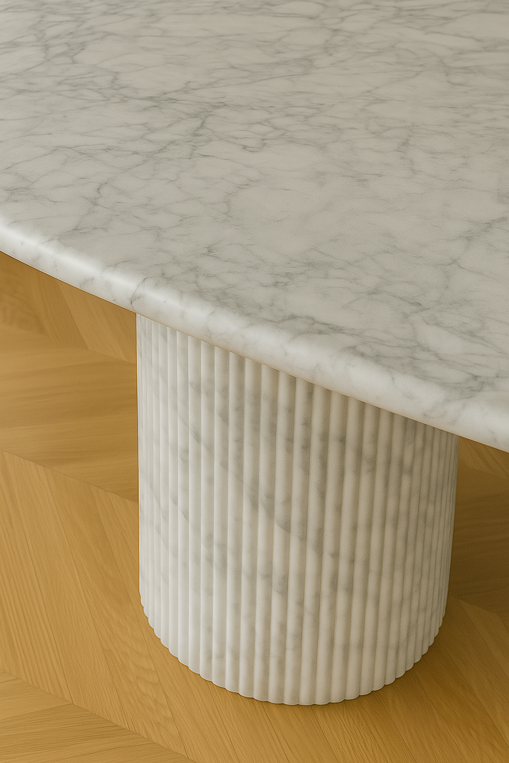 Oval Dining Table Carrara Marble 2