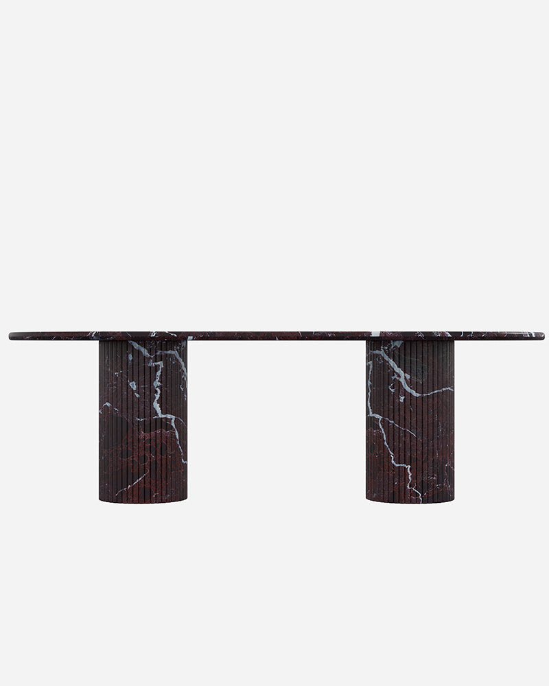 Rosso Levantine Marble Dining Table With Petal Base 3