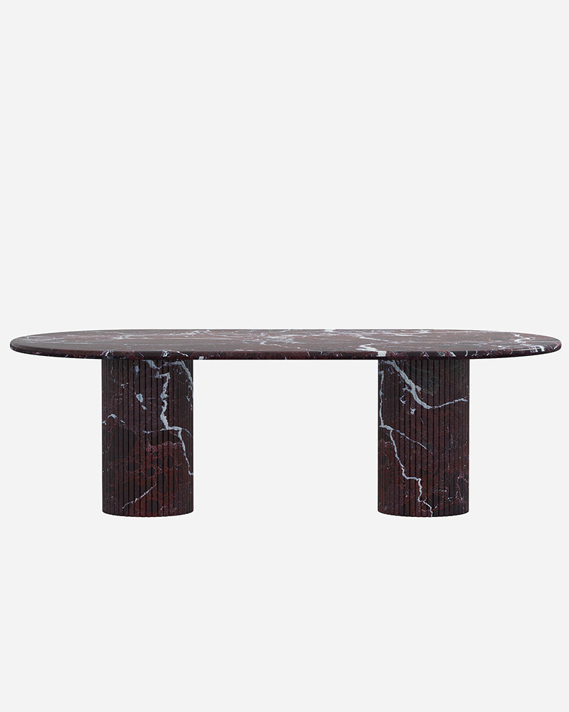 Rosso Levantine Marble Dining Table With Petal Base 4