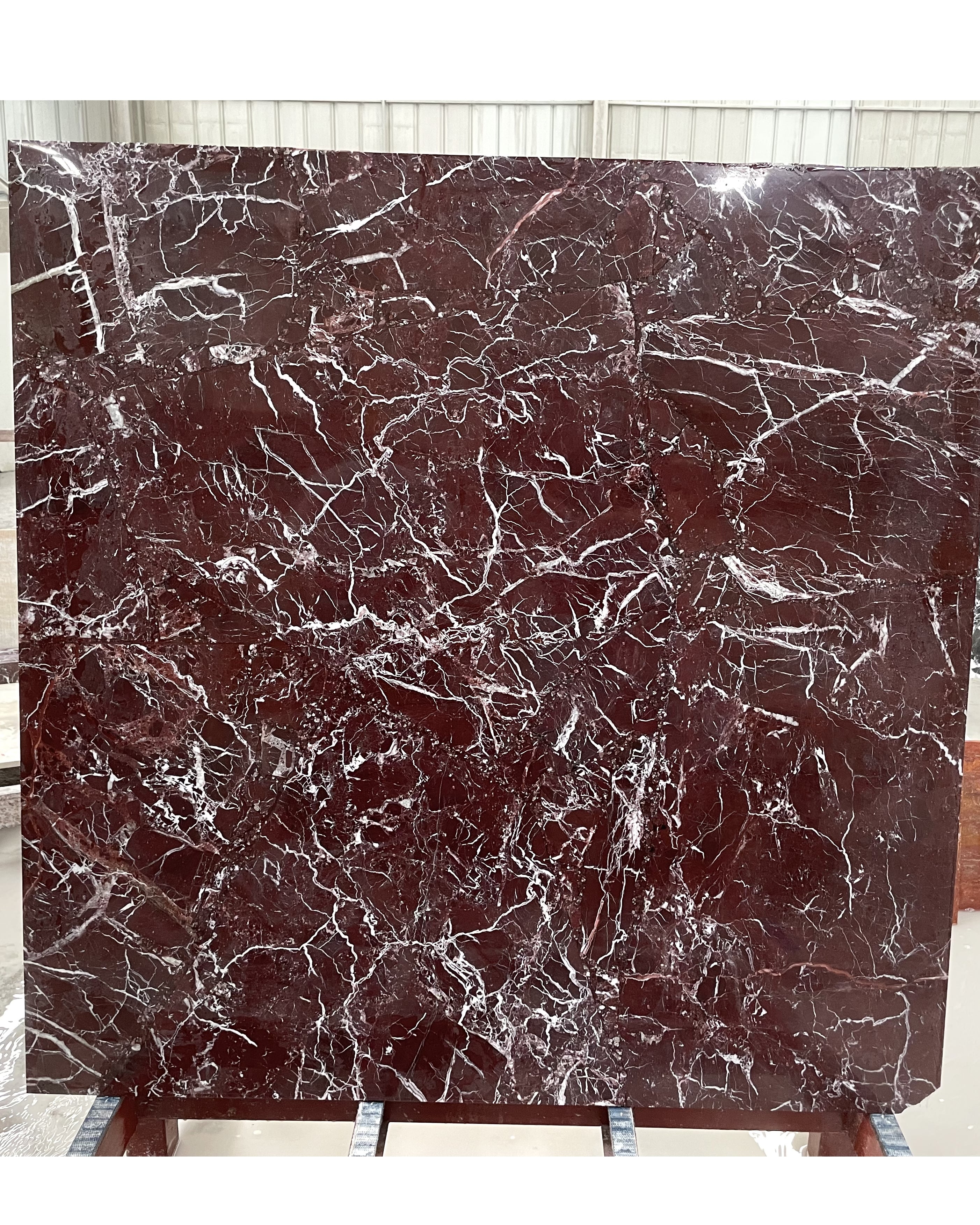 Rosso Levantine Marble Dining Table With Petal Base 6