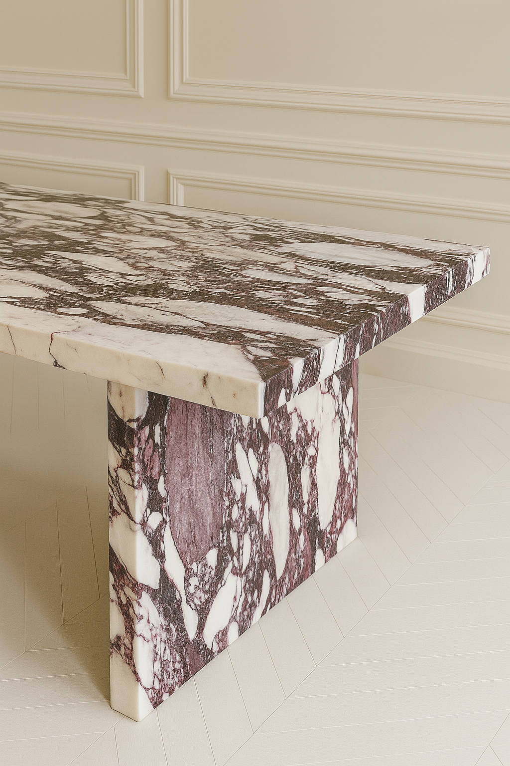 Sachi Dining Table Italian Viola Calacatta Marble 2
